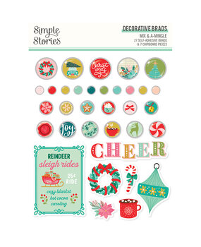 Simple Stories Mix & A-Mingle Decorative Brads (18523) (OUTLET)