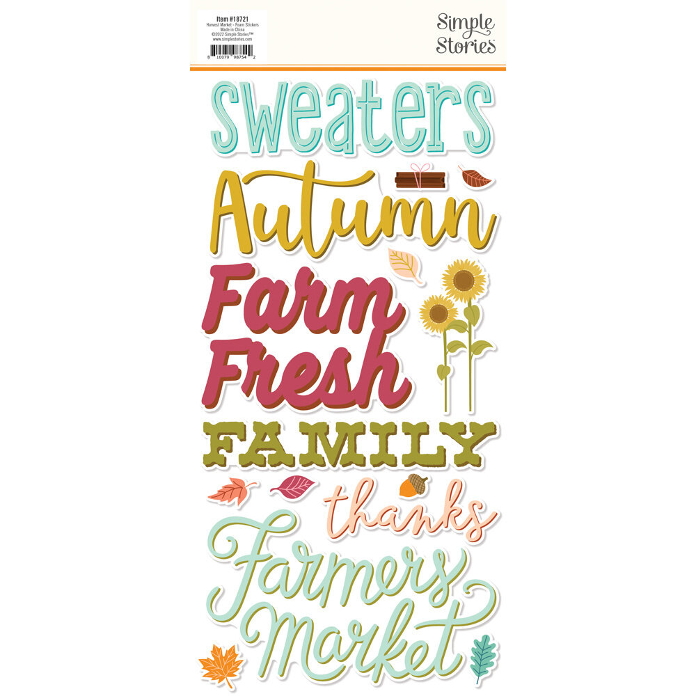 Simple Stories Harvest Market Foam Stickers (18721) (OUTLET)