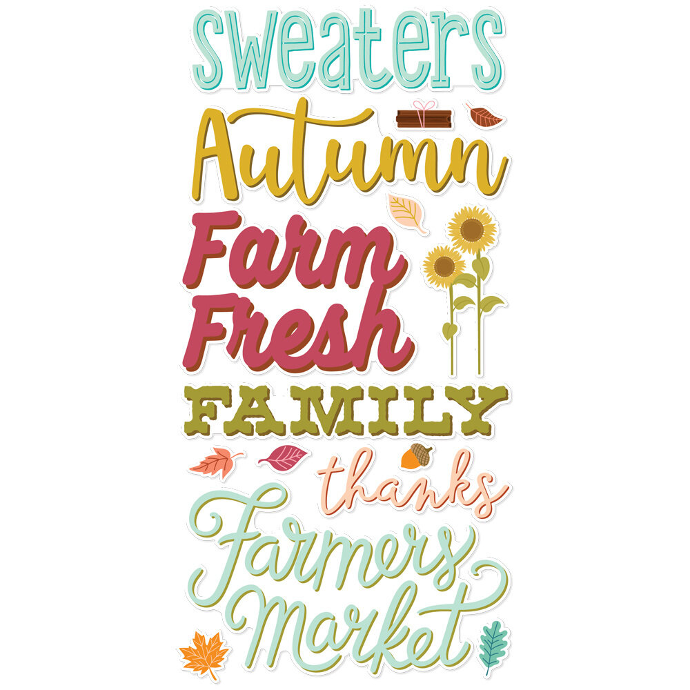 Simple Stories Harvest Market Foam Stickers (18721) (OUTLET)