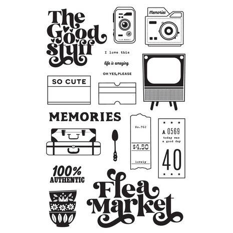 Simple Stories Flea Market Clear Stamps (19615) (OUTLET)