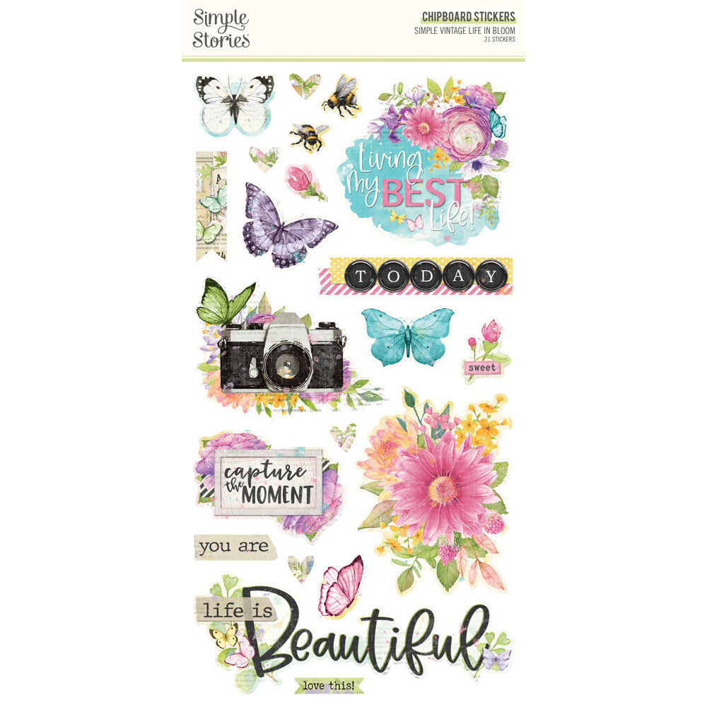 Simple Stories Simple Vintage Life in Bloom Chipboard Stickers (19728) (OUTLET)