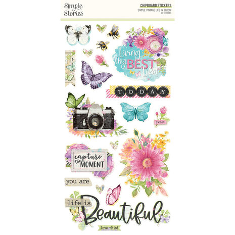 Simple Stories Simple Vintage Life in Bloom Chipboard Stickers (19728) (OUTLET)