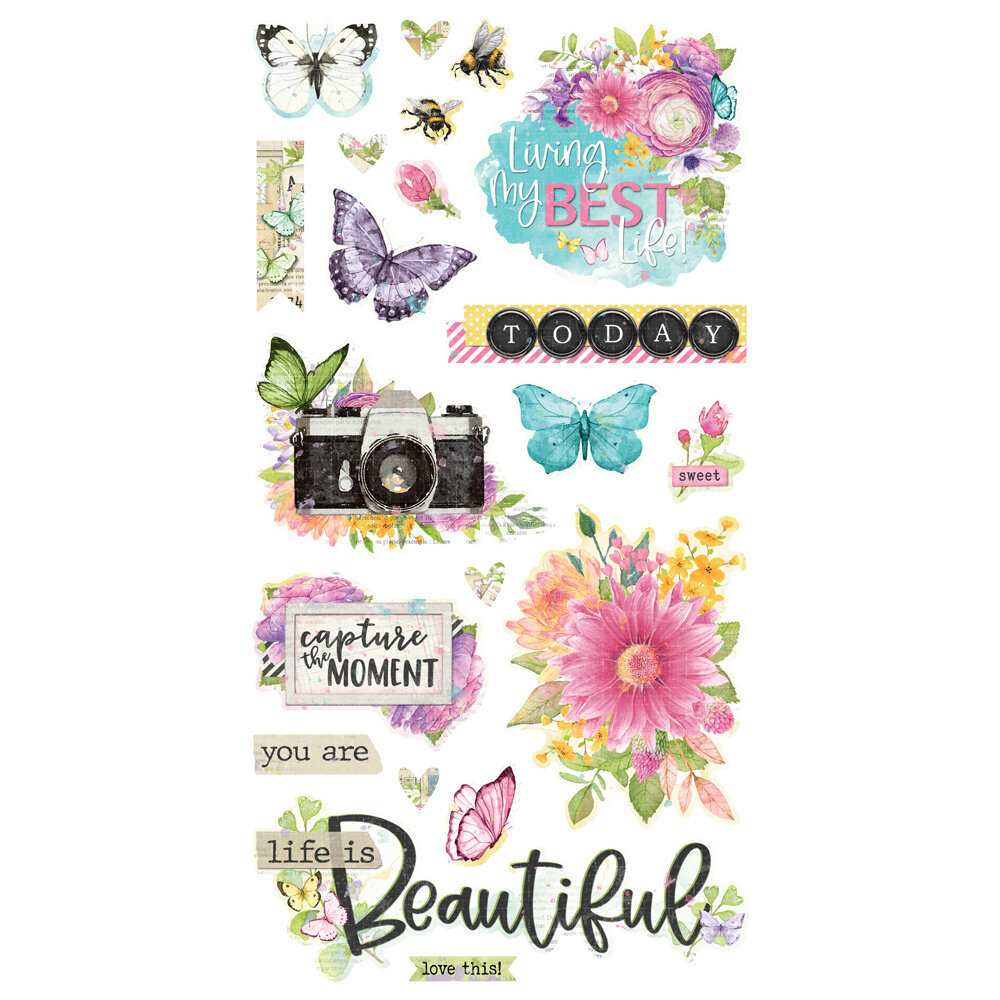 Simple Stories Simple Vintage Life in Bloom Chipboard Stickers (19728) (OUTLET)
