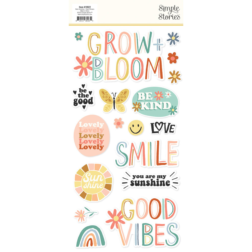 Simple Stories Boho Sunshine Foam Stickers (19922) (OUTLET)