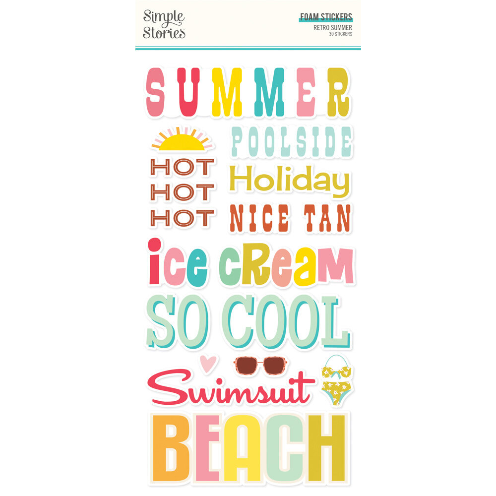 Simple Stories Retro Summer Foam Stickers (20022) (OUTLET)