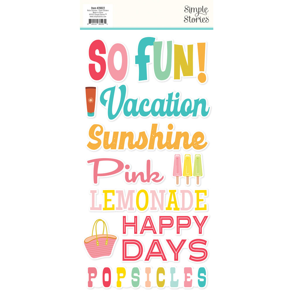 Simple Stories Retro Summer Foam Stickers (20022) (OUTLET)