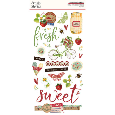 Simple Stories Simple Vintage Berry Fields Chipboard Stickers (20121) (OUTLET)