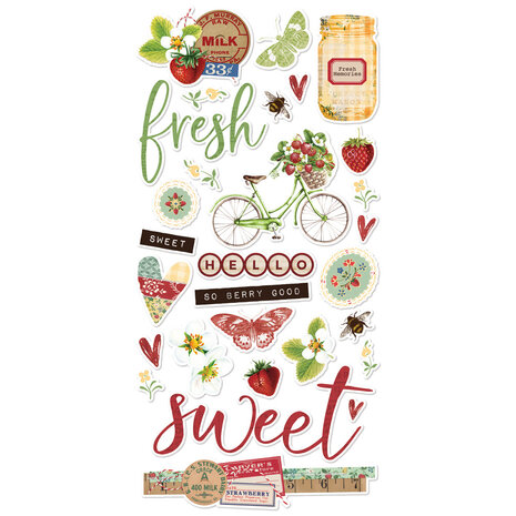 Simple Stories Simple Vintage Berry Fields Chipboard Stickers (20121) (OUTLET)