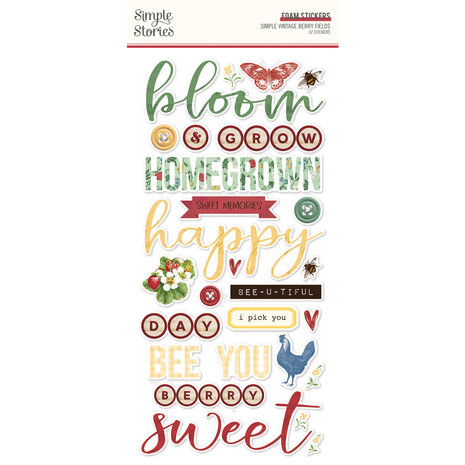 Simple Stories Simple Vintage Berry Fields Foam Stickers (20128) (OUTLET)