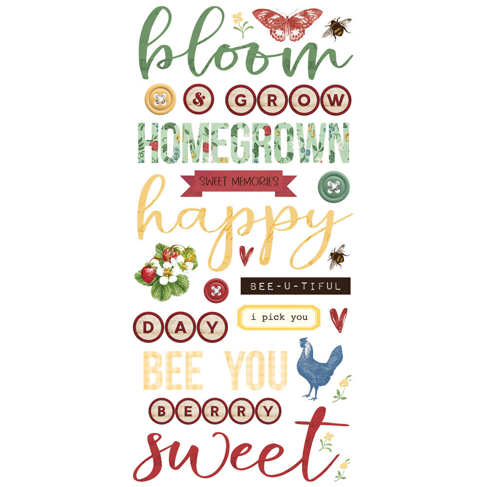 Simple Stories Simple Vintage Berry Fields Foam Stickers (20128) (OUTLET)
