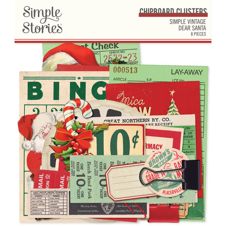 Simple Stories Simple Vintage Dear Santa Chipboard Clusters (20828) (OUTLET)