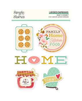 Simple Stories What's Cookin' ? Layered Chipboard (5pcs) (21121) (OUTLET)