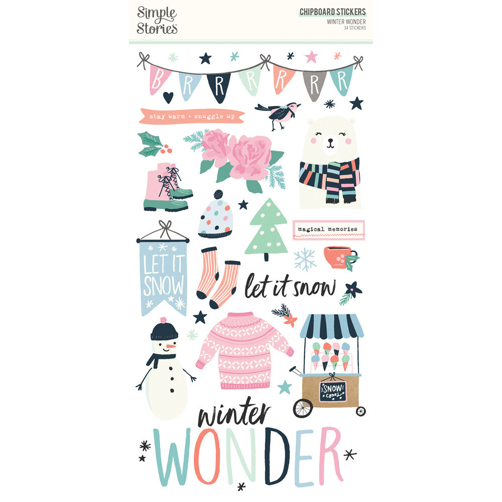 Simple Stories Winter Wonder Chipboard Stickers (21217) (OUTLET)