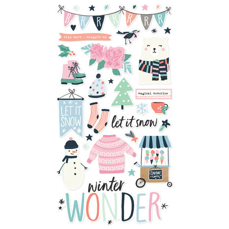 Simple Stories Winter Wonder Chipboard Stickers (21217) (OUTLET)