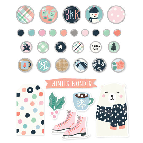 Simple Stories Winter Wonder Decorative Brads (21226) (OUTLET)
