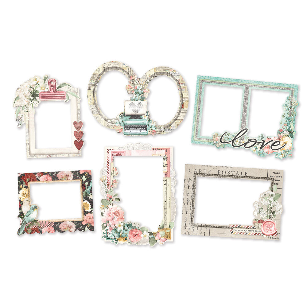 Simple Stories Simple Vintage Love Story Chipboard Frames (21427) (OUTLET)