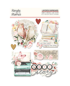 Simple Stories Simple Vintage Love Story Layered Chipboard (21430) (OUTLET)