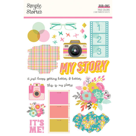 Simple Stories True Colors Rub Ons (21821) (OUTLET)