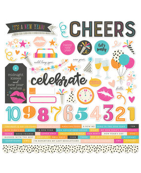 Simple Stories Happy New Year Cardstock Stickers (21901) (OUTLET)