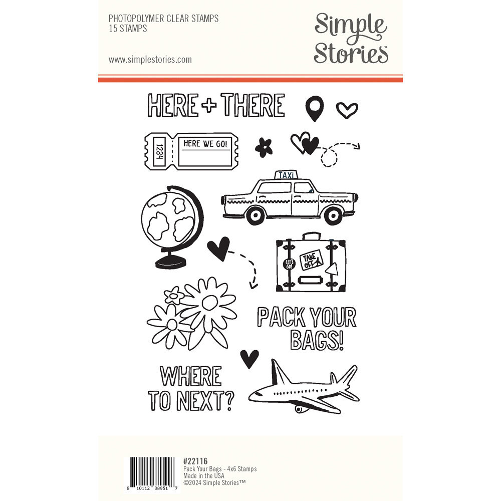 Simple Stories Pack Your Bags Clear Stamps (22116) (OUTLET)