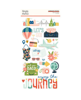 Simple Stories Pack Your Bags Chipboard Stickers (22117) (OUTLET)