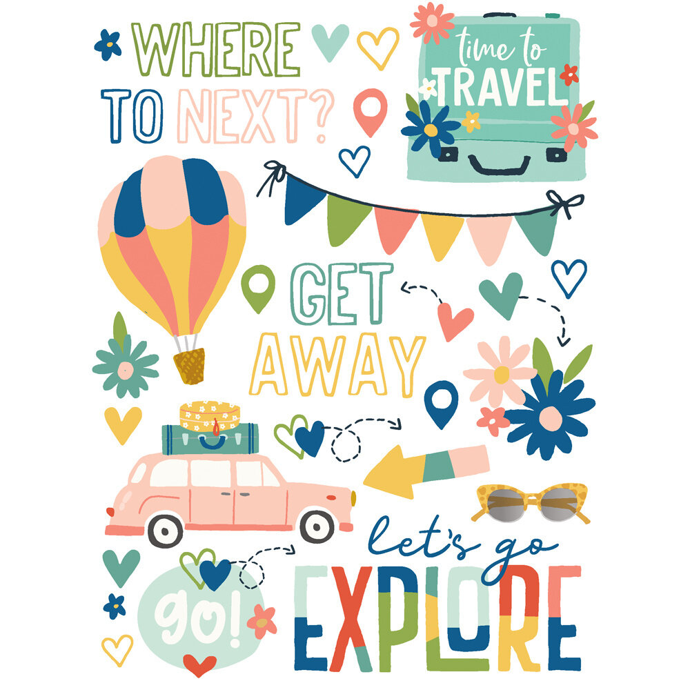 Simple Stories Pack Your Bags Rub Ons (22121) (OUTLET)
