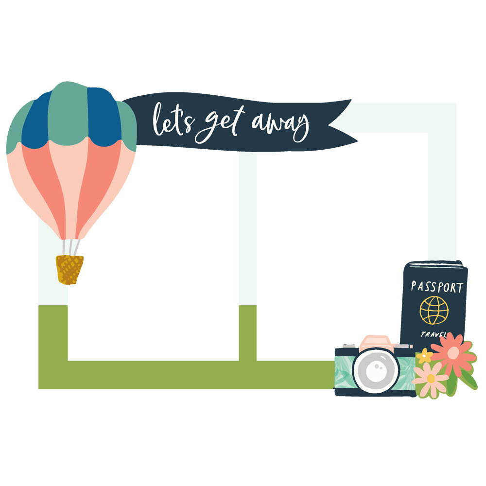 Simple Stories Pack Your Bags Chipboard Frames (22123) (OUTLET)