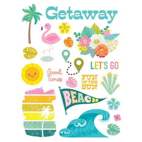 Simple Stories Just Beachy Rub Ons (22323) (OUTLET)