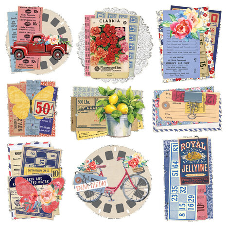 Simple Stories Simple Vintage Linen Market Chipboard Clusters (22728) (OUTLET)