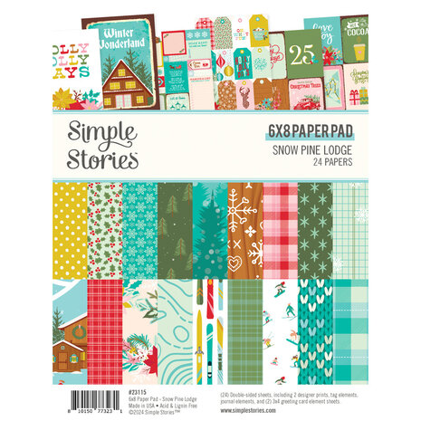 Simple Stories Snow Pine Lodge 6x8 Inch Paper Pad (23115) (OUTLET)