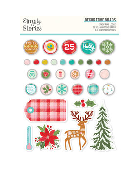 Simple Stories Snow Pine Lodge Decorative Brads (23128) (OUTLET)