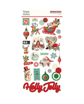 Simple Stories Simple Vintage Holly Jolly Chipboard (23317) (OUTLET)