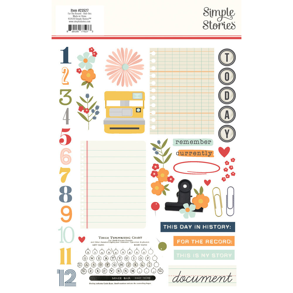 Simple Stories For The Record Rub Ons (23527) (OUTLET)