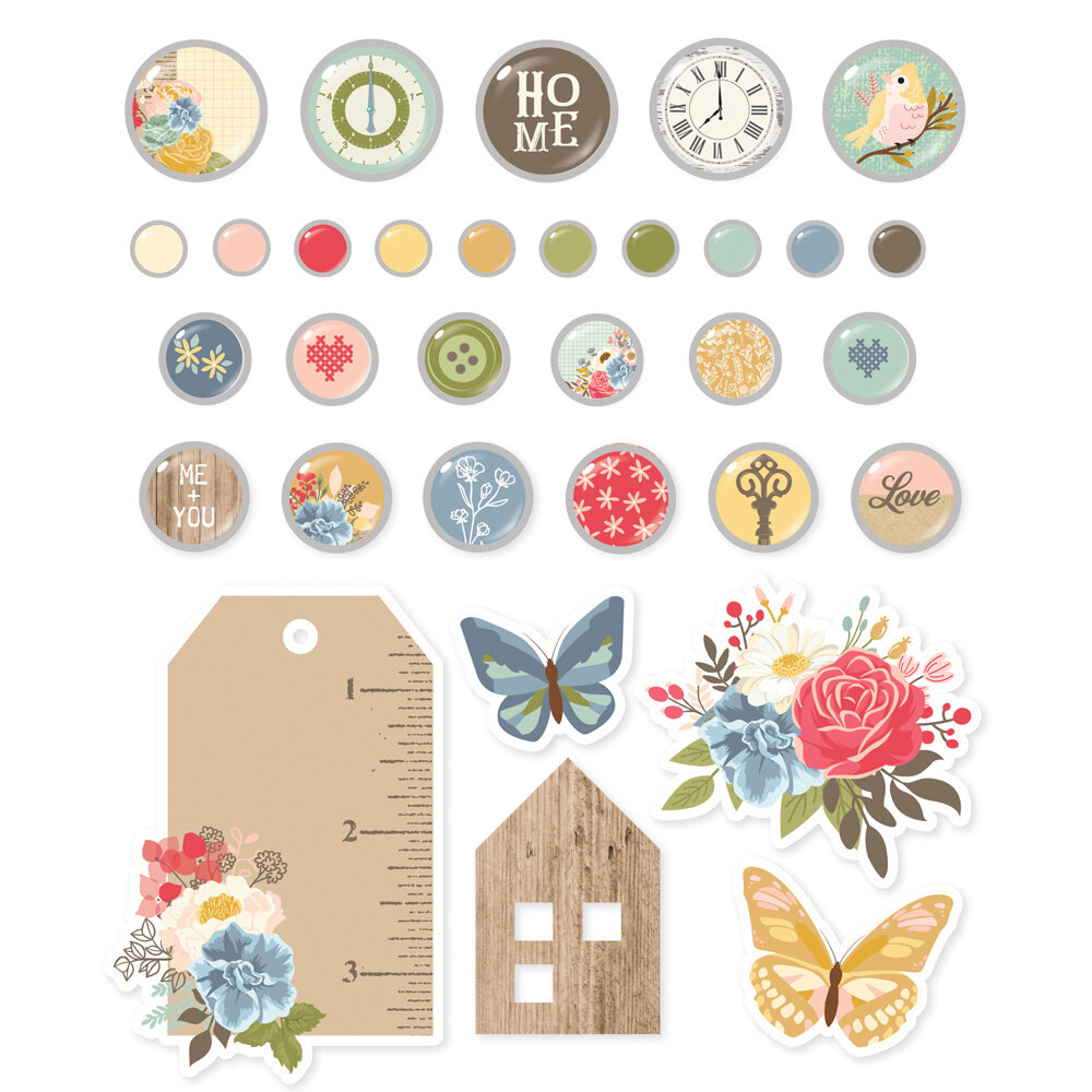 Simple Stories Front Porch Decorative Brads (23828) (OUTLET)