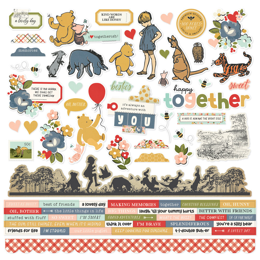 Simple Stories Say Cheese Classic Pooh Cardstock Stickers (23902) (OUTLET)