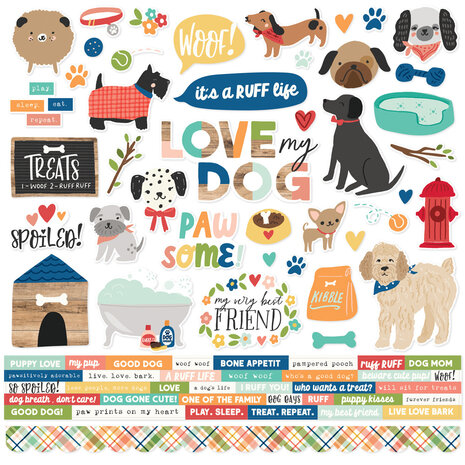 Simple Stories Fur Baby Dog Cardstock Stickers (24001) (OUTLET)