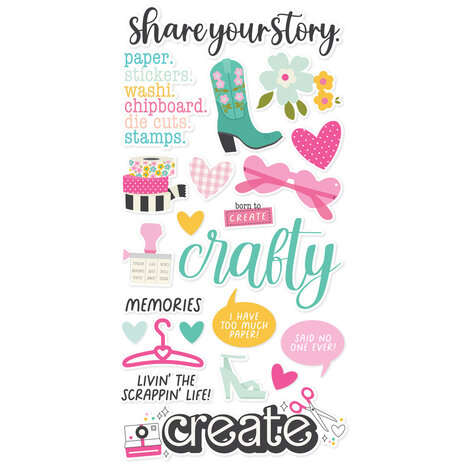 Simple Stories Crafty Babe Foam Stickers (24311) (OUTLET)