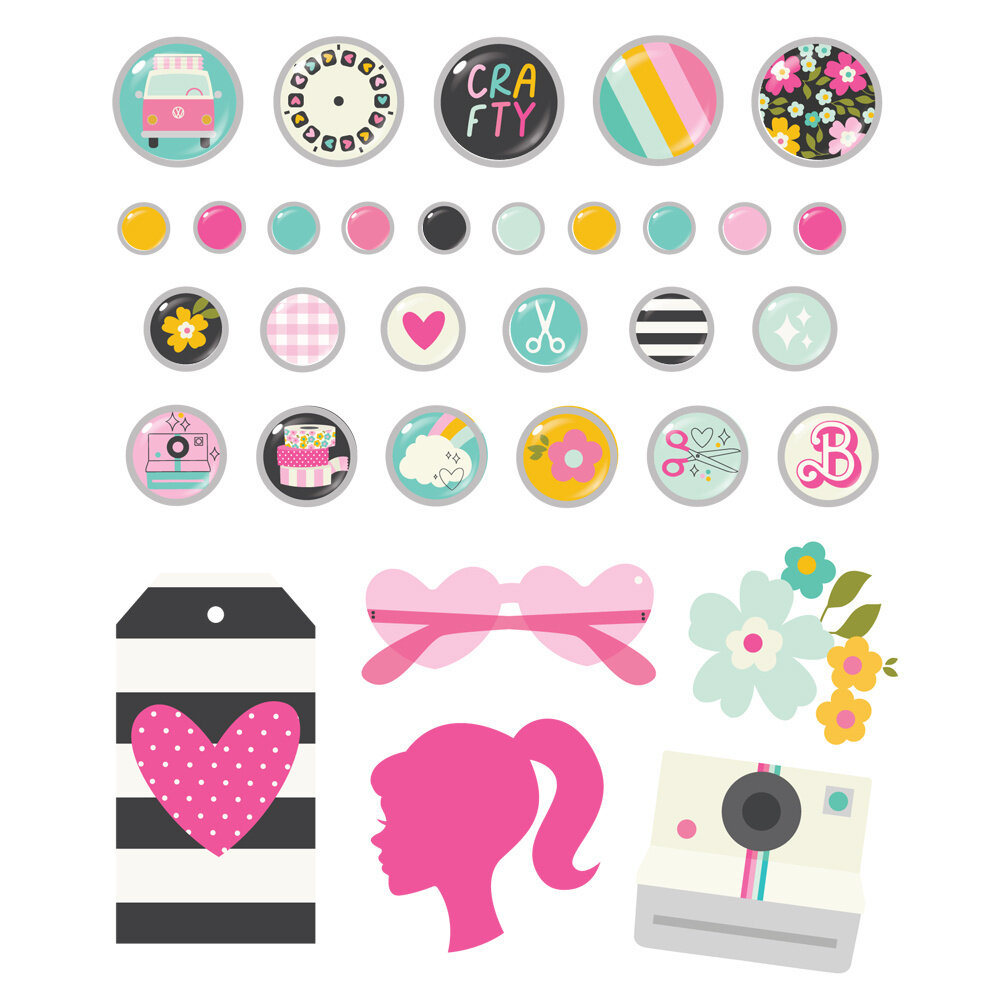 Simple Stories Crafty Babe Decorative Brads (24312) (OUTLET)