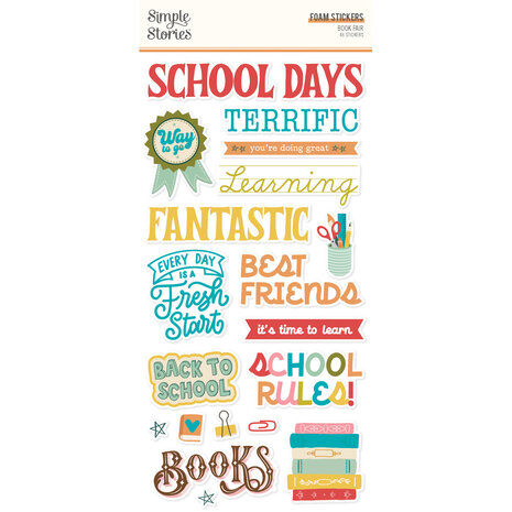 Simple Stories Book Fair Foam Stickers (24622) (OUTLET)