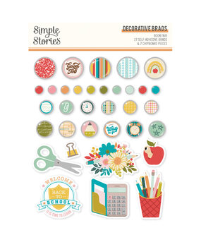 Simple Stories Book Fair Decorative Brads (24623) (OUTLET)
