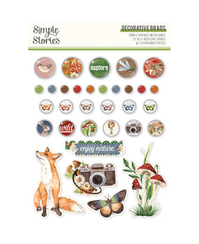 Simple Stories Simple Vintage Woodlands Decorative Brads (24731) (OUTLET)