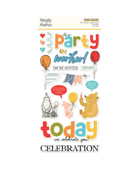 Simple Stories Say Cheese Classic Pooh Birthday Foam Stickers (24811) (OUTLET)
