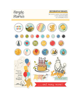 Simple Stories Say Cheese Classic Pooh Birthday Decorative Brads (24812) (OUTLET)