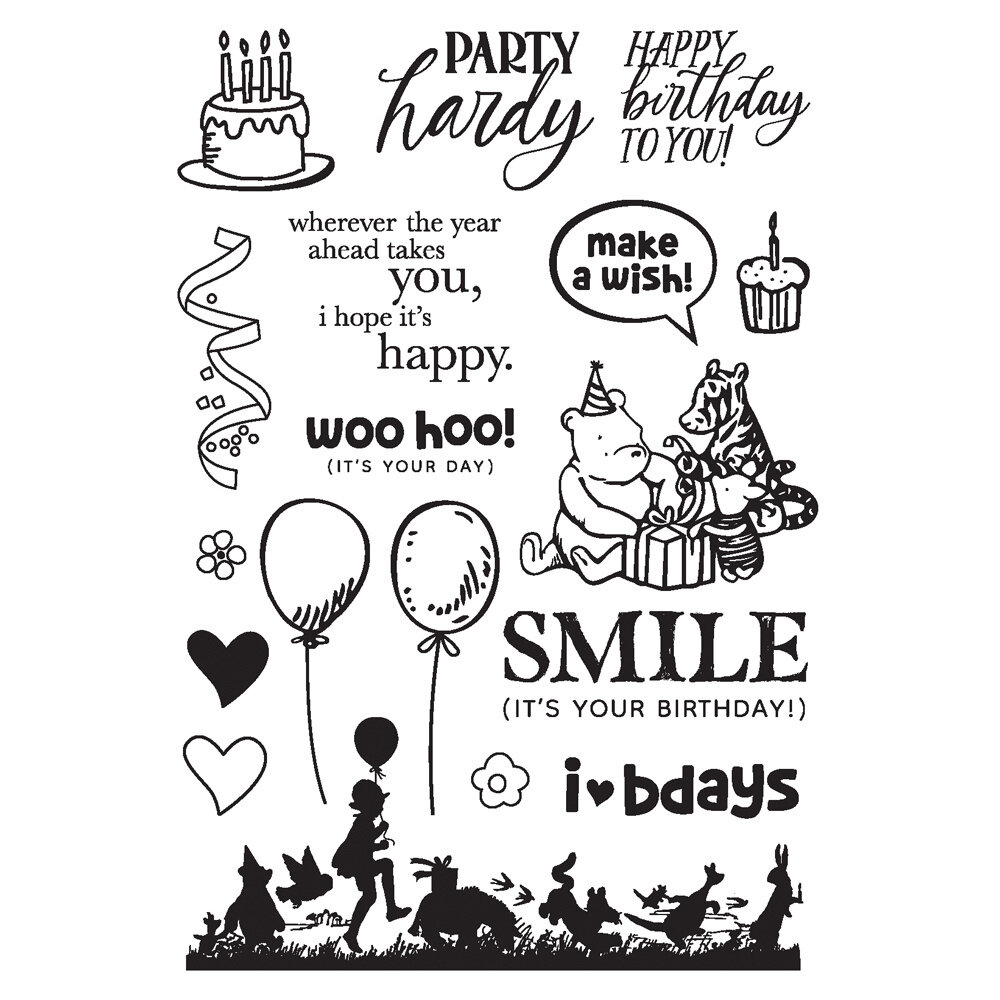 Simple Stories Say Cheese Classic Pooh Birthday Stamps Make A Wish! (24817) (OUTLET)