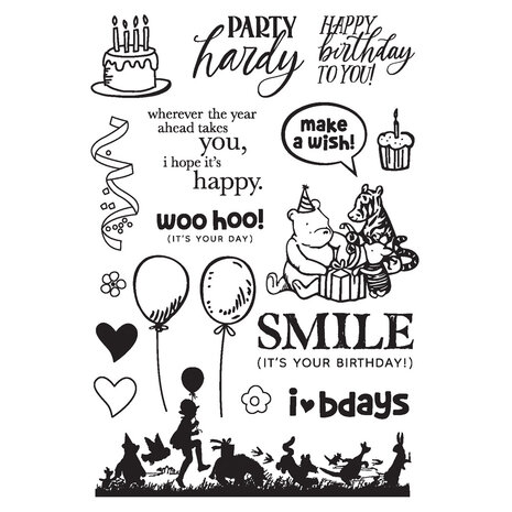 Simple Stories Say Cheese Classic Pooh Birthday Stamps Make A Wish! (24817) (OUTLET)