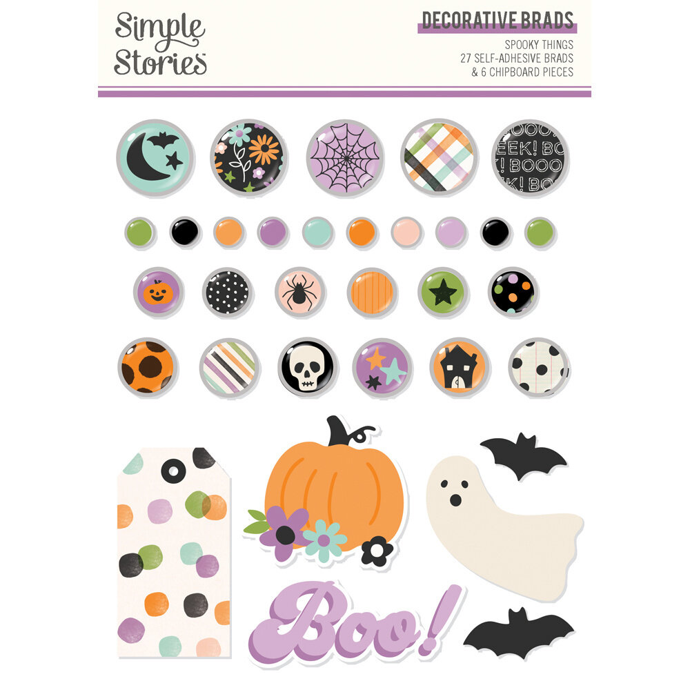 Simple Stories Spooky Things Decorative Brads (24921) (OUTLET)