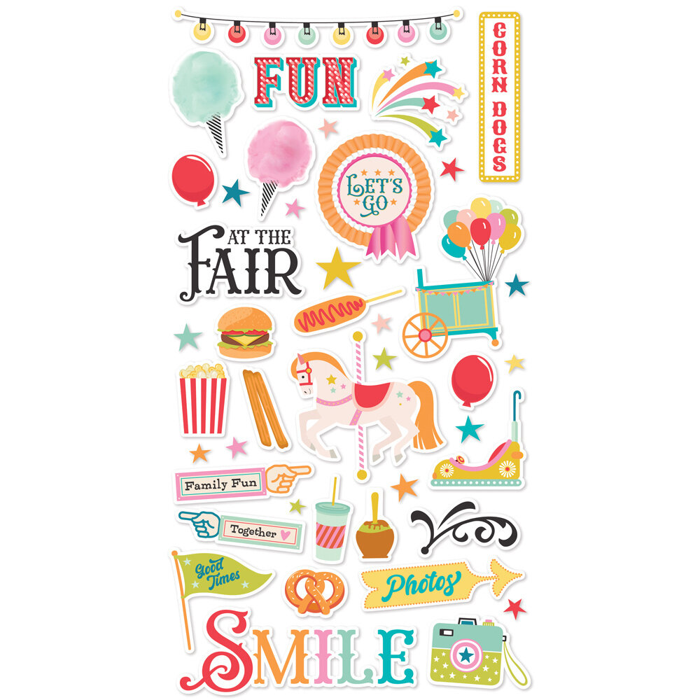 Simple Stories Fun Times 6x12 Inch Chipboard Stickers (25017) (OUTLET)