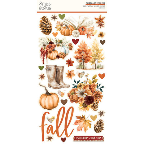 Simple Stories Simple Vintage Autumn Breeze 6x12 Inch Chipboard Stickers (25121) (OUTLET)