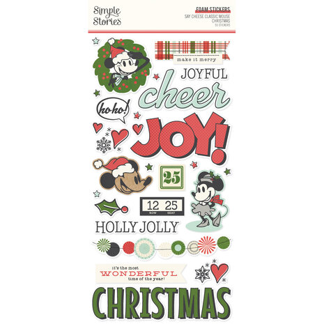 Simple Stories Say Cheese Classic Mouse Christmas Foam Stickers (25211) (OUTLET)