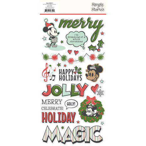 Simple Stories Say Cheese Classic Mouse Christmas Foam Stickers (25211) (OUTLET)